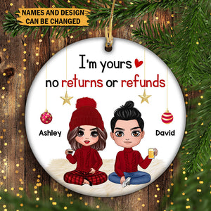 Personalized Ornament - I'm Yours Love Couple Sitting Christmas