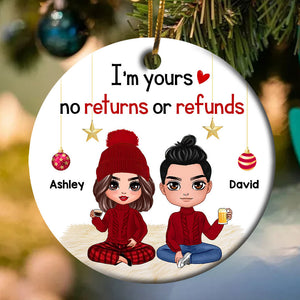 Personalized Ornament - I'm Yours Love Couple Sitting Christmas