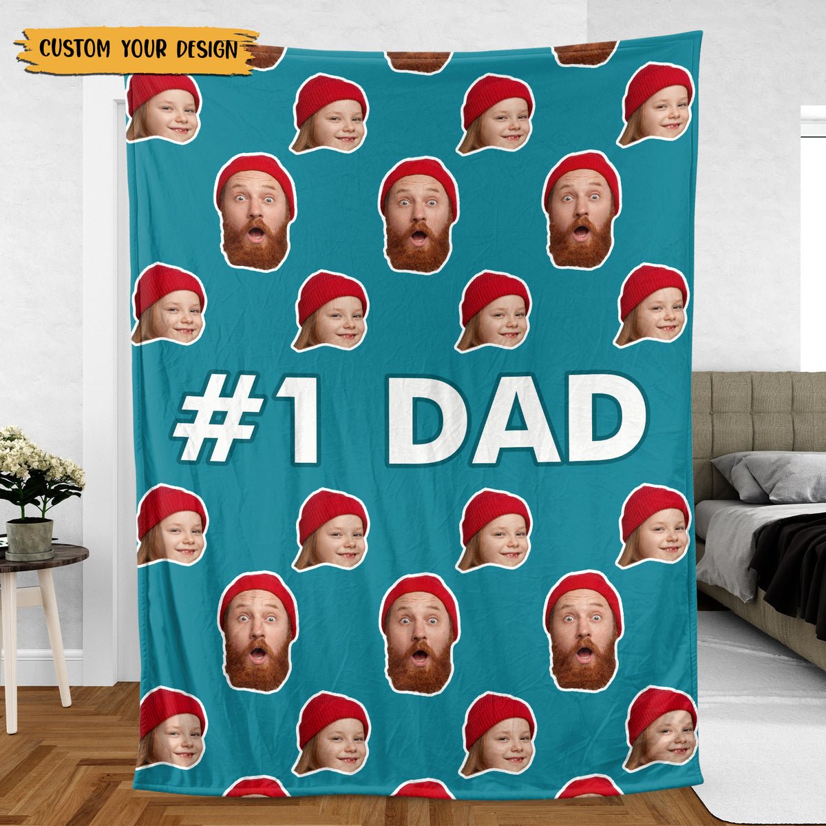 #1 Dad - Personalized Blanket - Best Gift For Dad - Giftago