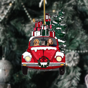 Personalized Pet Ornament - Beetle Car Christmas Gifts Funny Photo - Gift For Pet Lovers