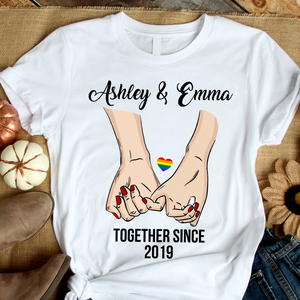 Hand Holding Couple Together Since 2 - Personalized Hoodie/T-Shirt - Best Gift For Couple - Giftago
