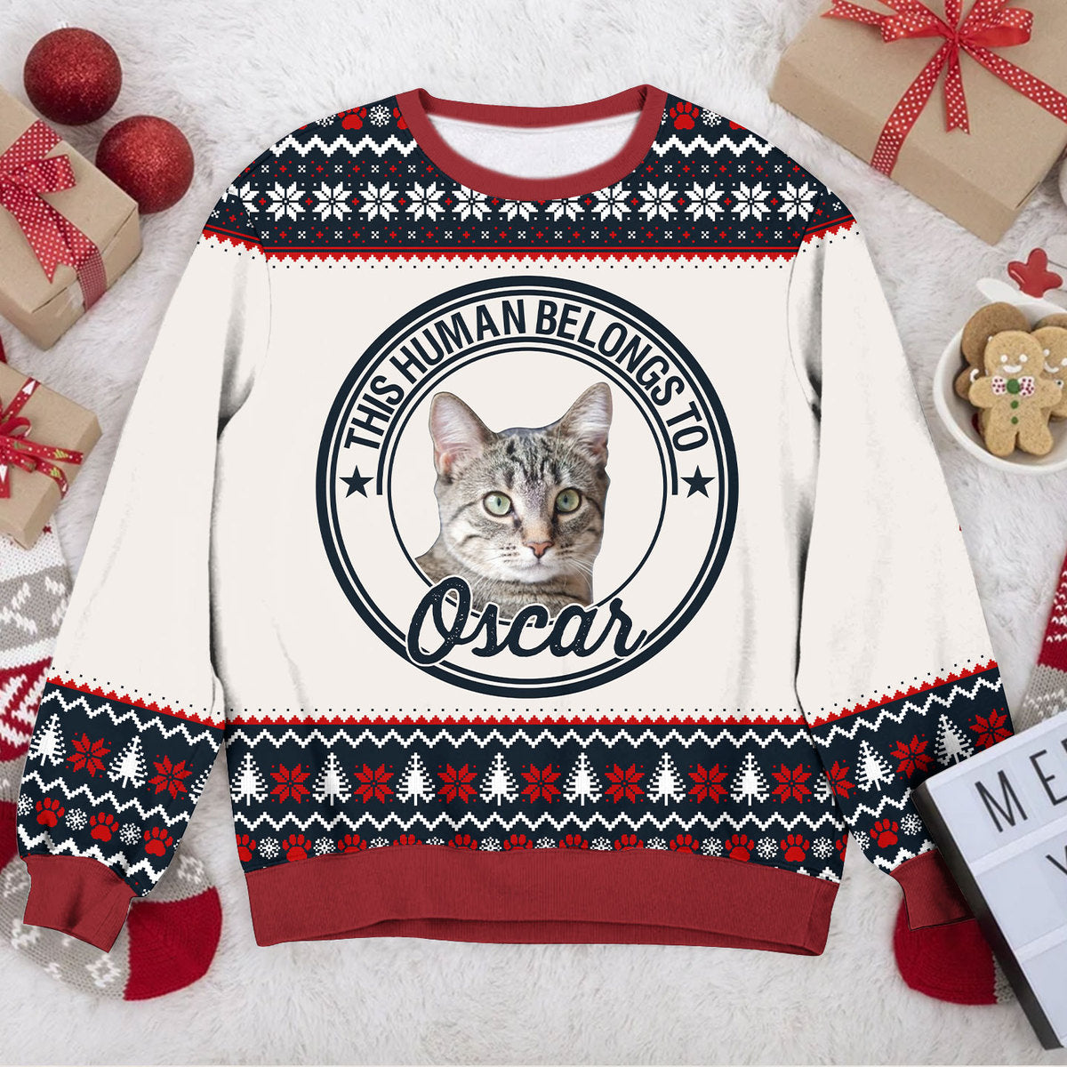 This Human Belongs To Pet Photo Sweatshirt - Giftago