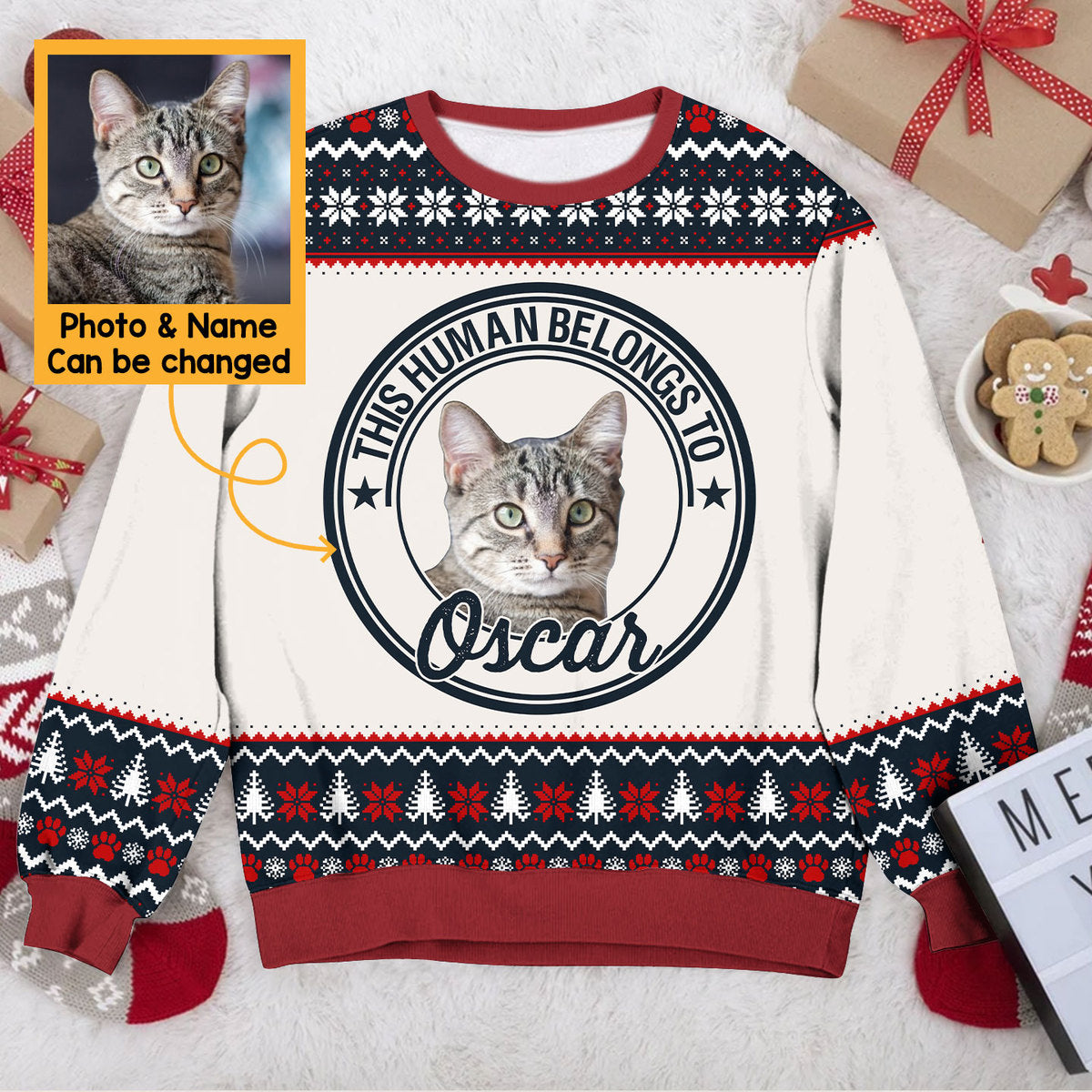 This Human Belongs To Pet Photo Sweatshirt - Giftago