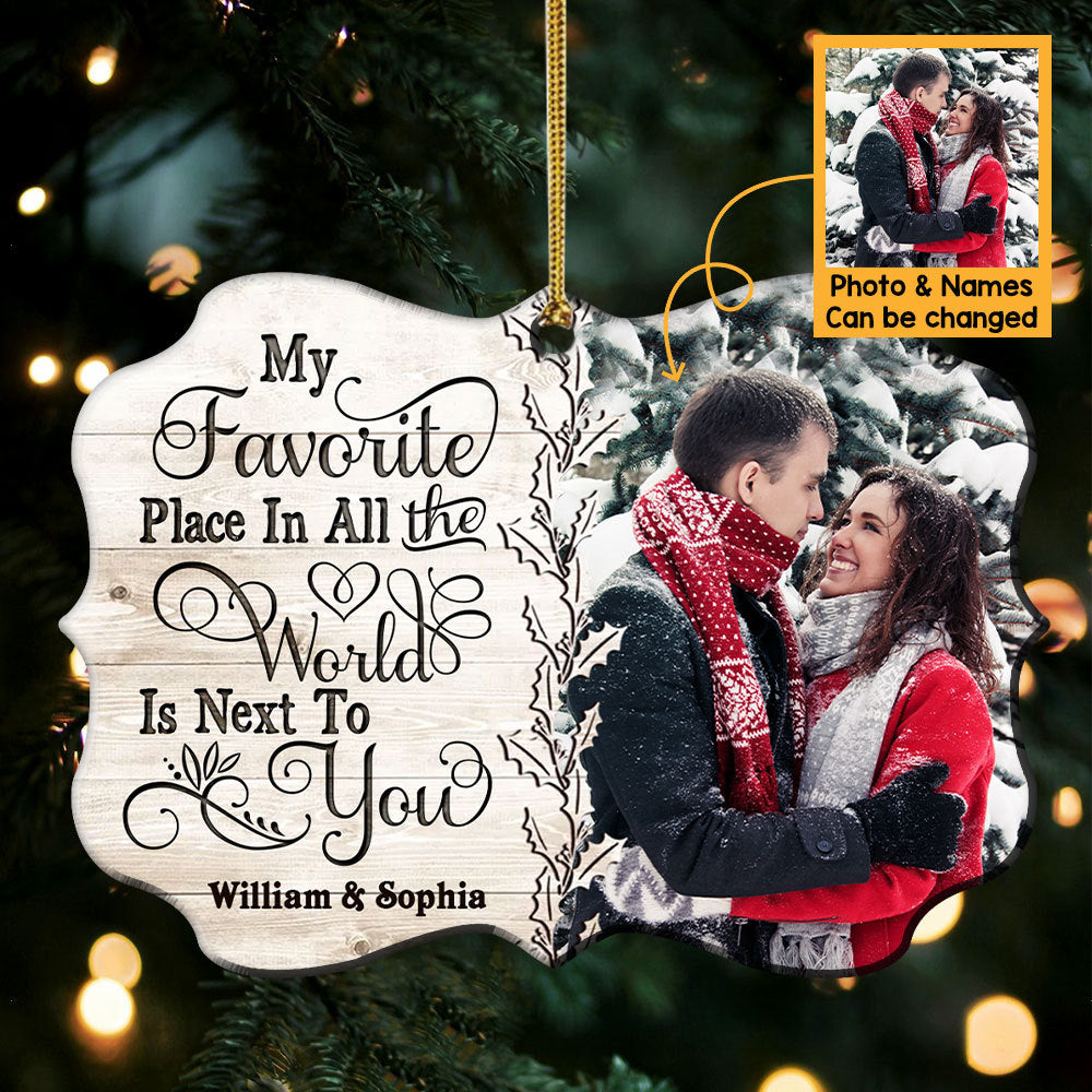 Couples Personalized Christmas Ornament - My Favorite Place Is Next To You Christmas - Giftago - 1