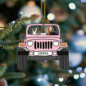 Personalized Acrylic Ornament With Pet - Off Road Funny Photo Christmas - Giftago - 3