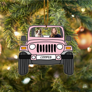 Personalized Acrylic Ornament With Pet - Off Road Funny Photo Christmas - Giftago - 2