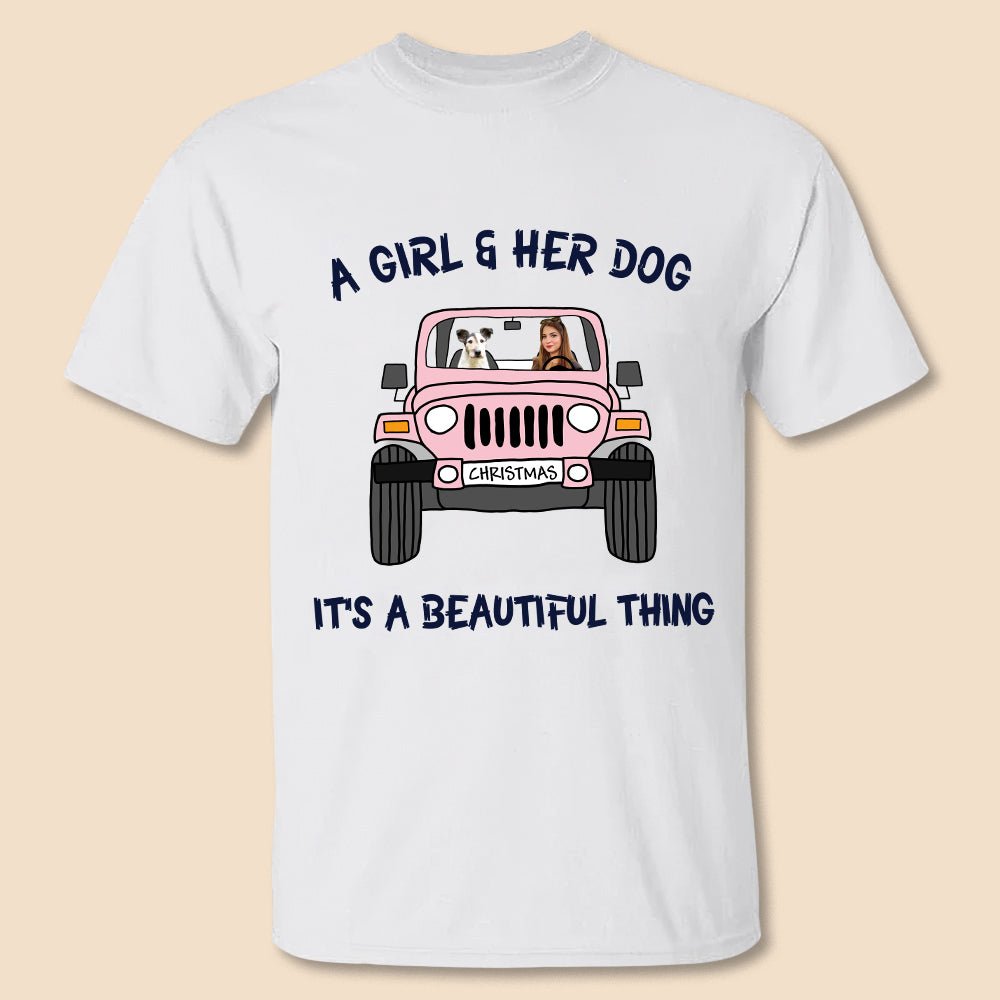 A Girl And Her Dogs Cats - Photo T-Shirt - Giftago