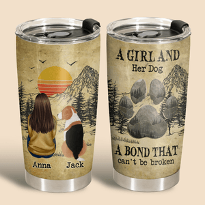 A Girl And Her Dogs - Personalized Tumbler - Best Gift For Family - Giftago