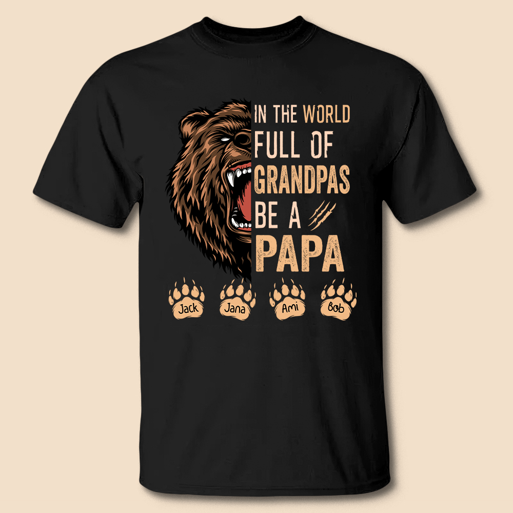 Be A Papa Bear Personalized T-Shirt - Giftago
