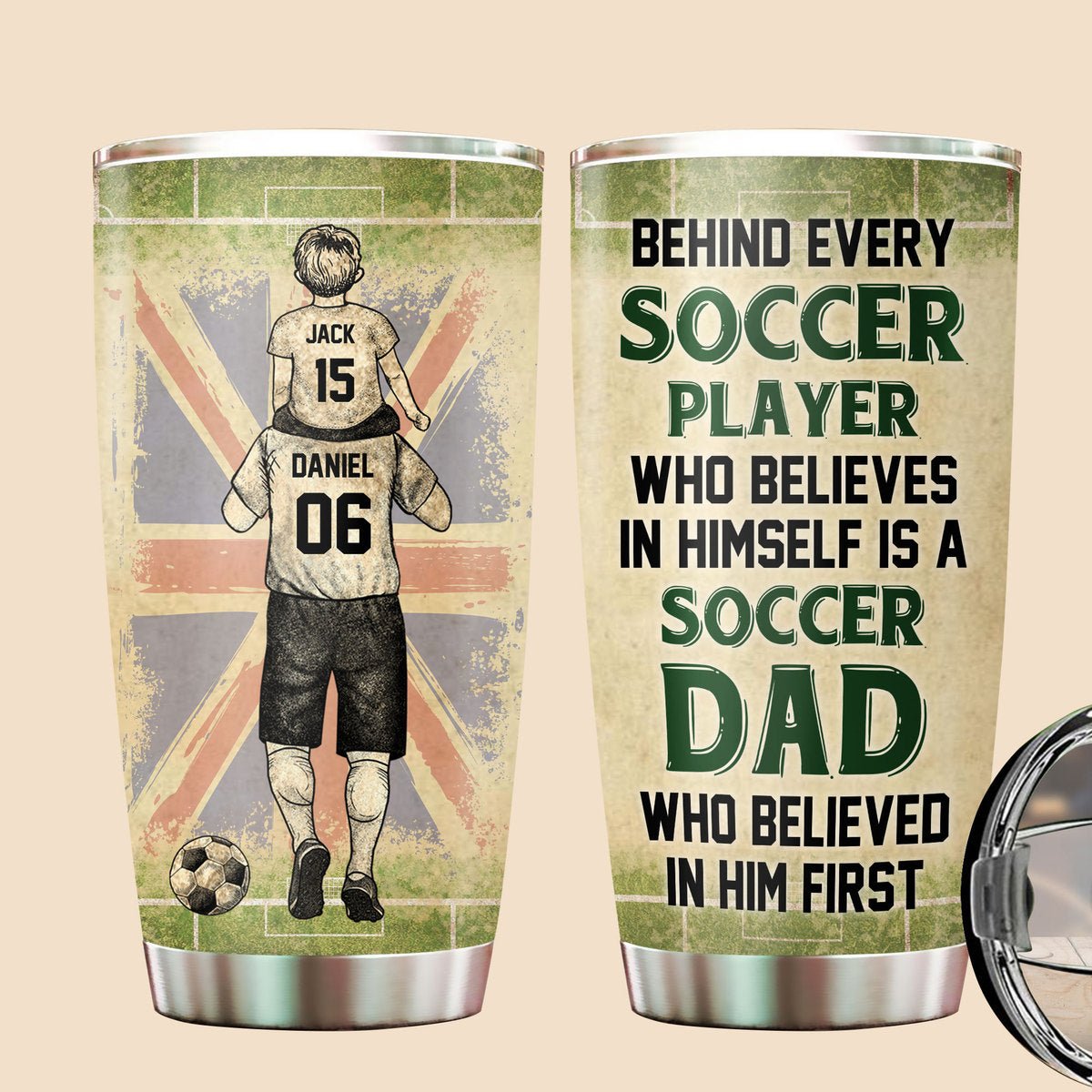 Behind Ever Soccer Player - Personalized Tumbler - Best Gift For Father - Giftago