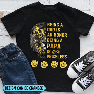 Being A Dad Is An Honor - Personalized T-Shirt/ Hoodie - Best Gift For Father - Giftago