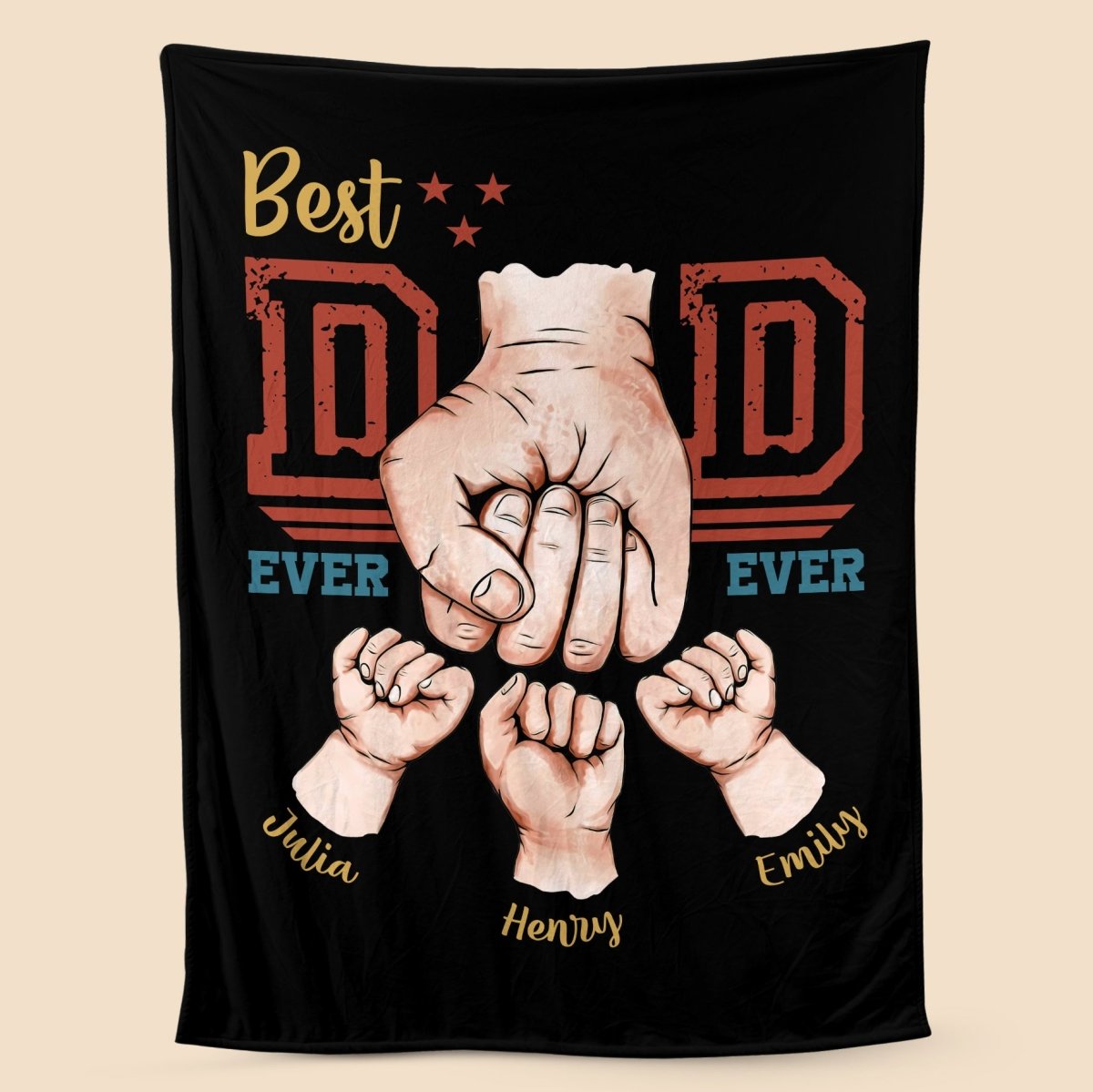 Best Dad Ever Ever - Personalized Blanket - Best Gift For Father - Giftago