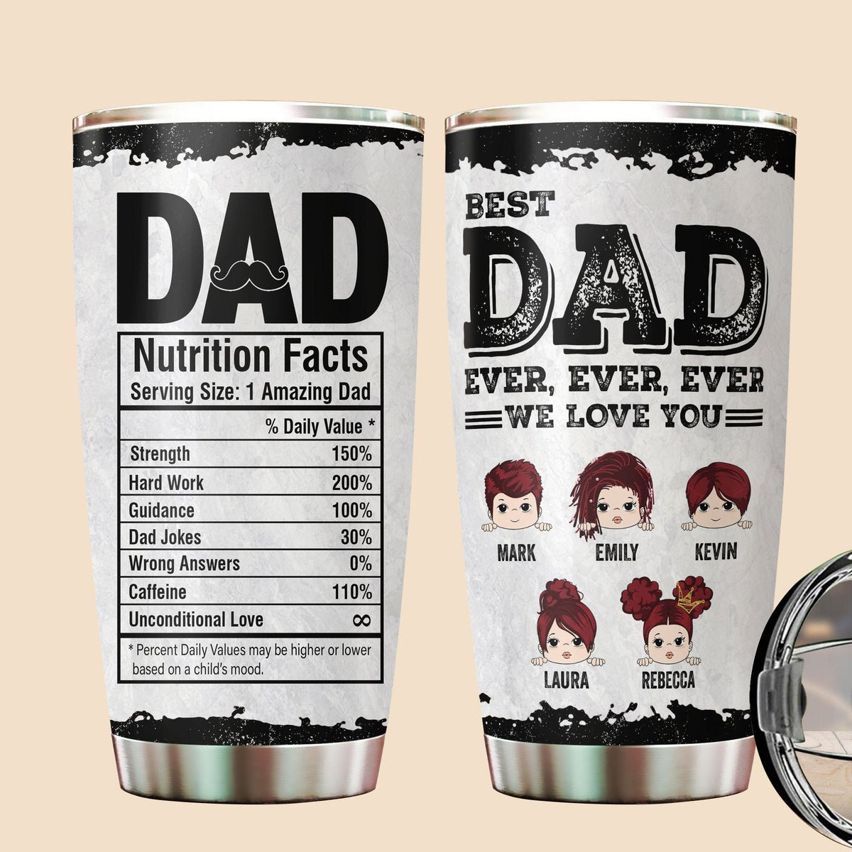 Best Dad Ever Dad Nutrition Facts Custom Tumbler Gift For Father