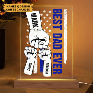 Best Dad Ever - Personalized Acrylic LED Lamp - Best Gift For Father - Giftago