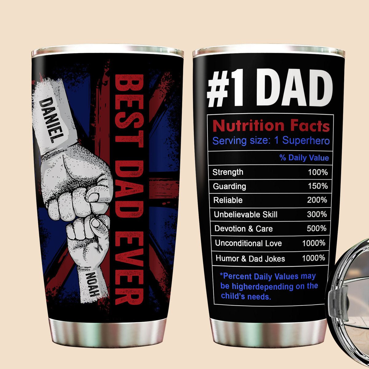 Best Dad Ever UK Flag - Personalized Tumbler - Best Gift For Father - Giftago