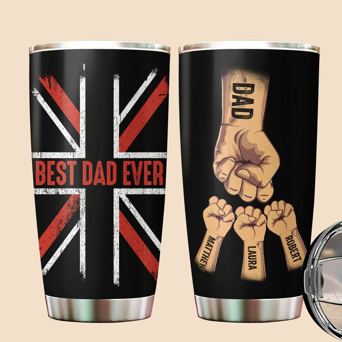 Best Dad Ever (UK) - Personalized Tumbler - Best Gift For Father - Giftago