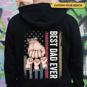 Personalized T-Shirt/ Hoodie - Best Dad/Papa Ever Hand Bump With Kids
