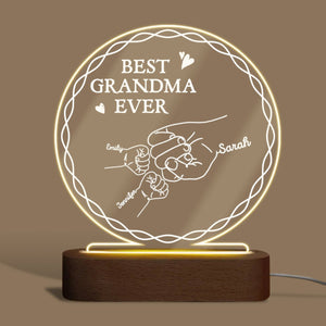 Best Mom/Grandma Ever - Personalized Round Acrylic LED Lamp - Best Gift For Grandma - Giftago