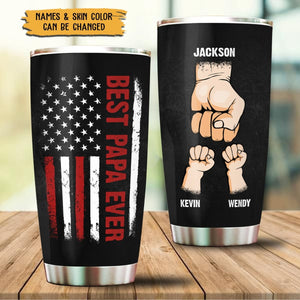 Best Papa Ever - Personalized Tumbler - Best Gift For Father, Grandpa - Giftago