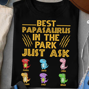 Best Papasaurus In The Park Dinosaur Family - Pesonalized T-Shirt/ Hoodie - Best Gift For Father, Grandpa - Giftago