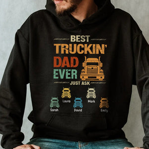 Best Truckin Dad Ever  - Personalized T-Shirt/ Hoodie - Best Gift For Father, Granpa - Giftago