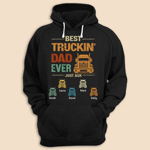 Best Truckin Dad Ever  - Personalized T-Shirt/ Hoodie - Best Gift For Father, Granpa - Giftago