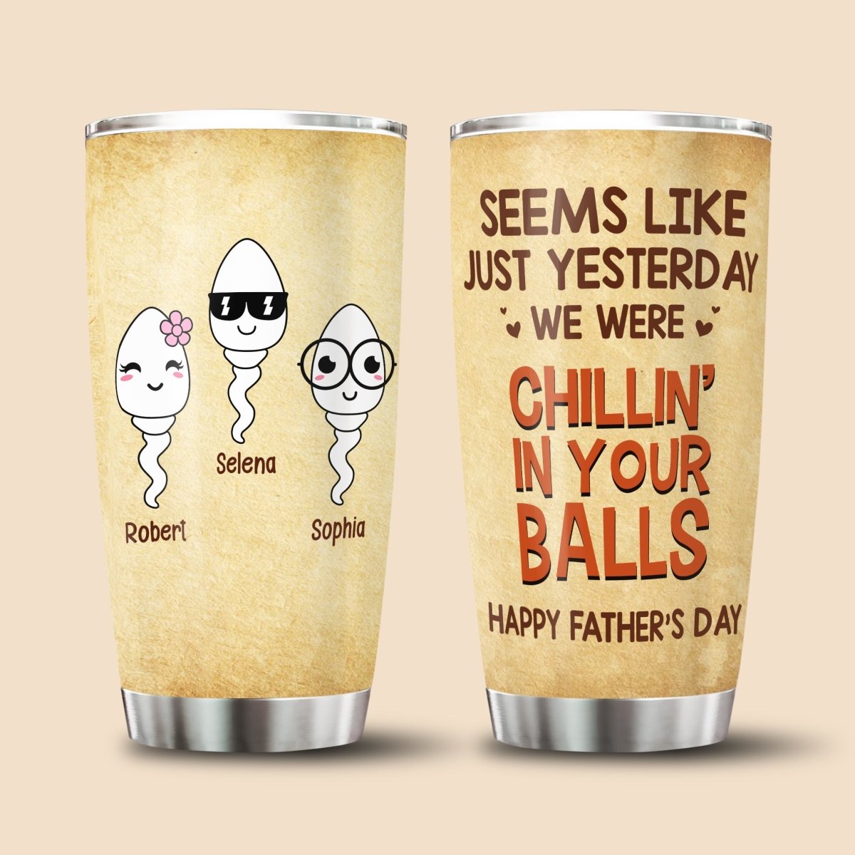 Chilling In Your Balls - Personalized Tumbler - Best Gift For Dad - Giftago