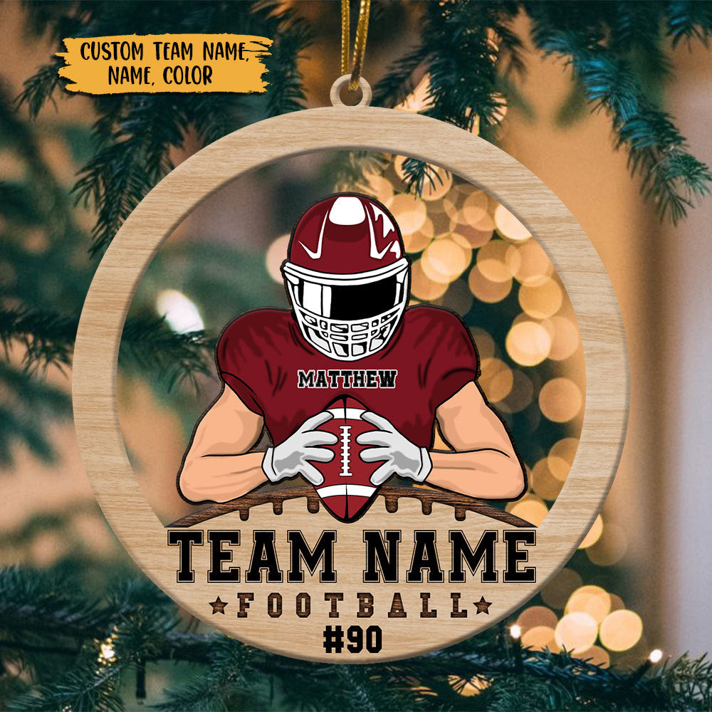 Personalized Wood Ornament - Football Team Player - Football Player Gift. 