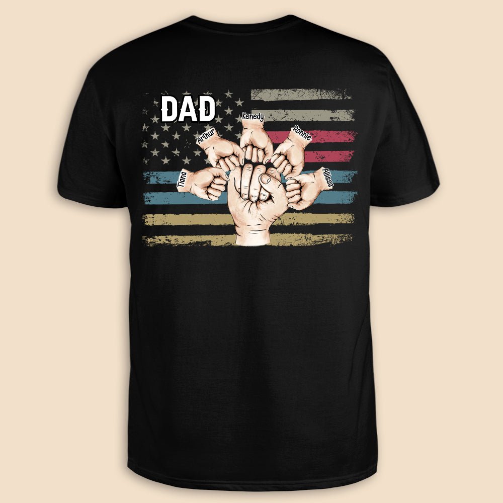Dad Fist Bump - Personalized T-Shirt/ Hoodie Back - Best Gift For Dad - Giftago