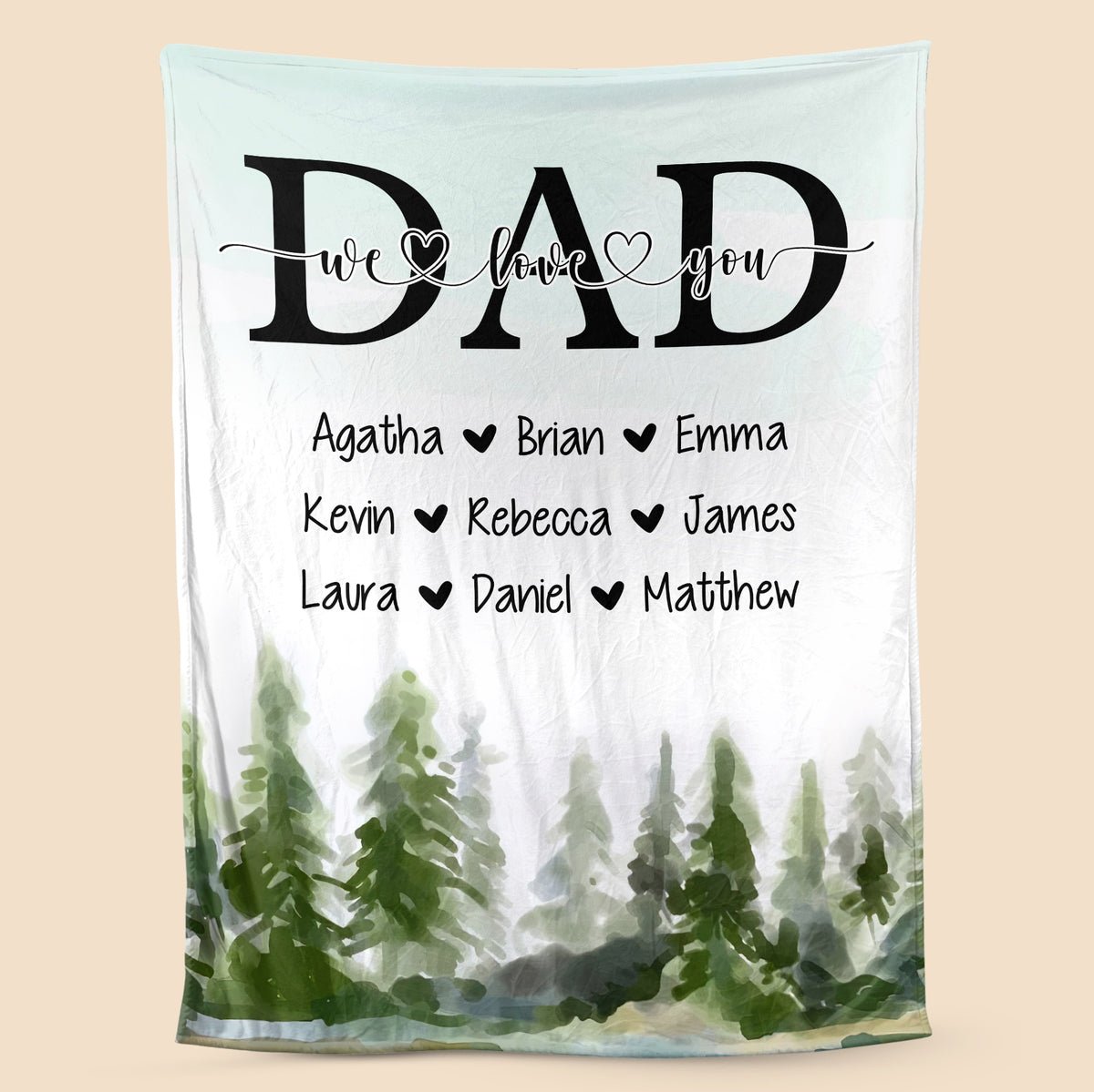 Dad/ Grandpa We Love You - Personalized Blanket - Best Gift For Father - Giftago