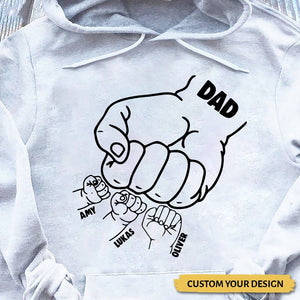 Dad Hand Bumps (White/Grey) - Personalized T-Shirt/ Hoodie - Best Gift For Father - Giftago