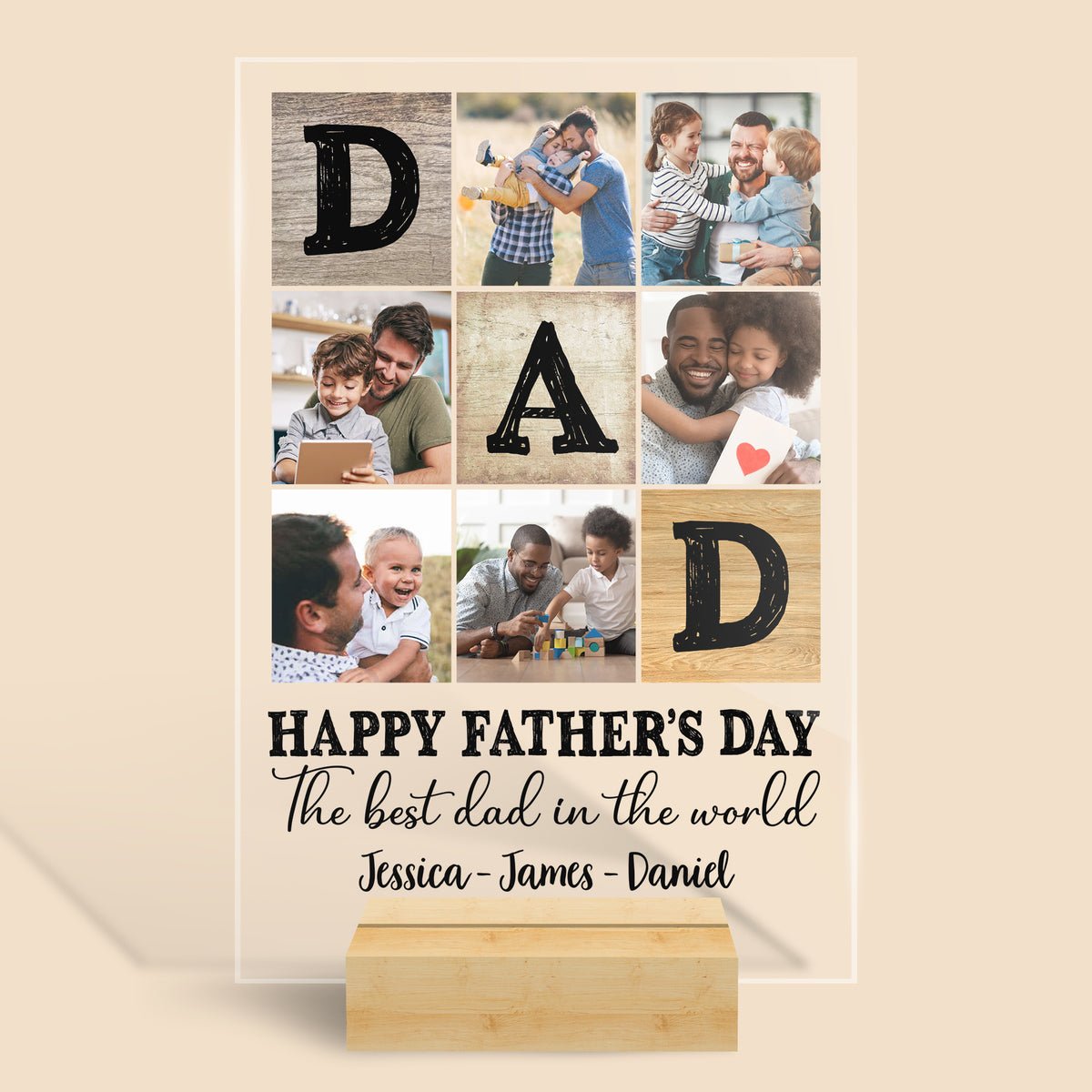Dad - Happy Father's Day - Personalized Acrylic Plaque - Best Gift For Father - Giftago