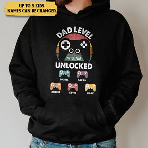 Dad Level Unlocked - Personalized T-Shirt/ Hoodie - Best Gift For Father - Giftago