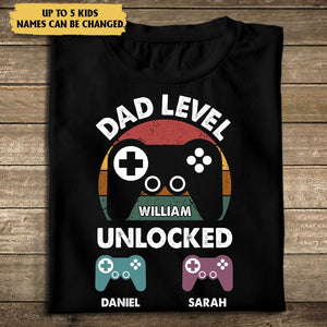 Dad Level Unlocked - Personalized T-Shirt/ Hoodie - Best Gift For Father - Giftago
