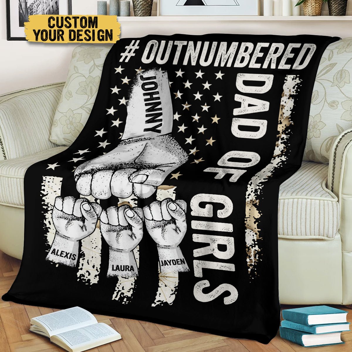 Dad of Boy/Girl - Personalized Blanket - Best Gift For Father - Giftago