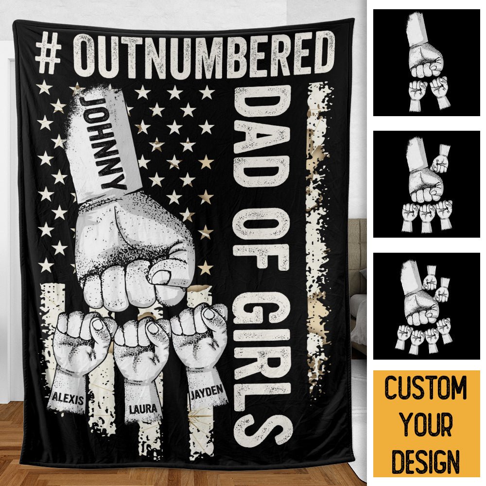 Dad of Boy/Girl - Personalized Blanket - Best Gift For Father - Giftago