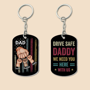 Dad/ Papa Hand Bumps - Personalized Acrylic Keychain - Best Gift For Father - Giftago