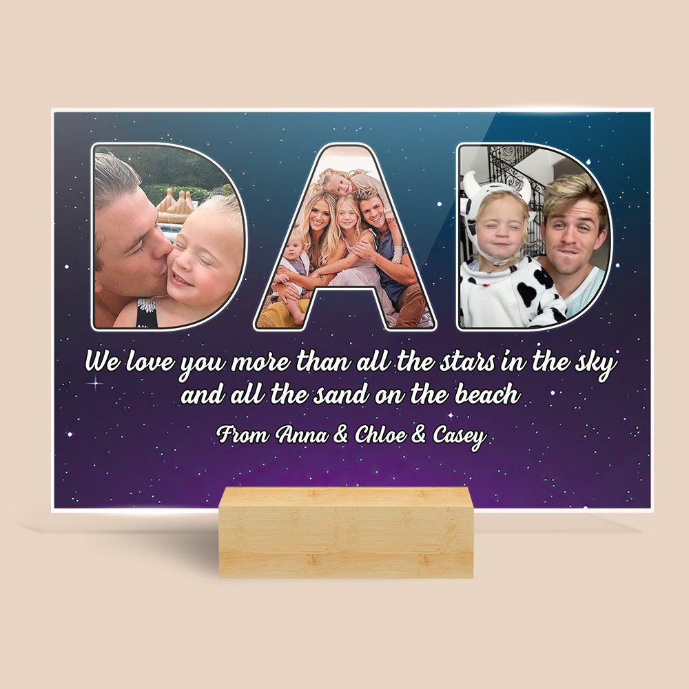 Dad - We Love You More - Personalized Acrylic Plaque - Best Gift For Dad/ Grandpa - Giftago