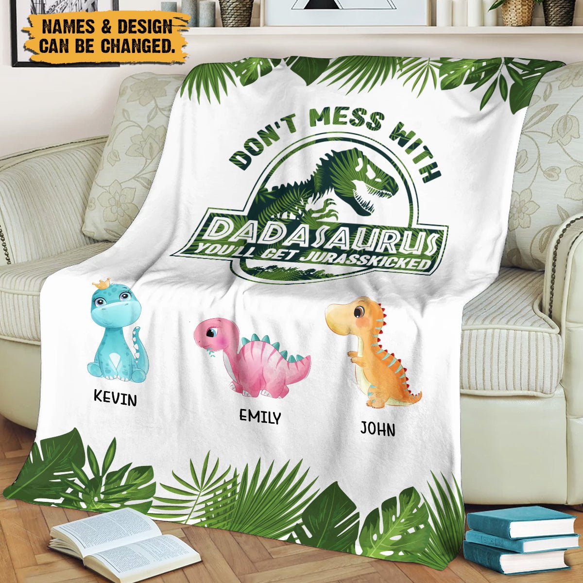 Personalized Blanket For Dad - Papasaurus/Dadasaurus Blanket - Giftago - 3