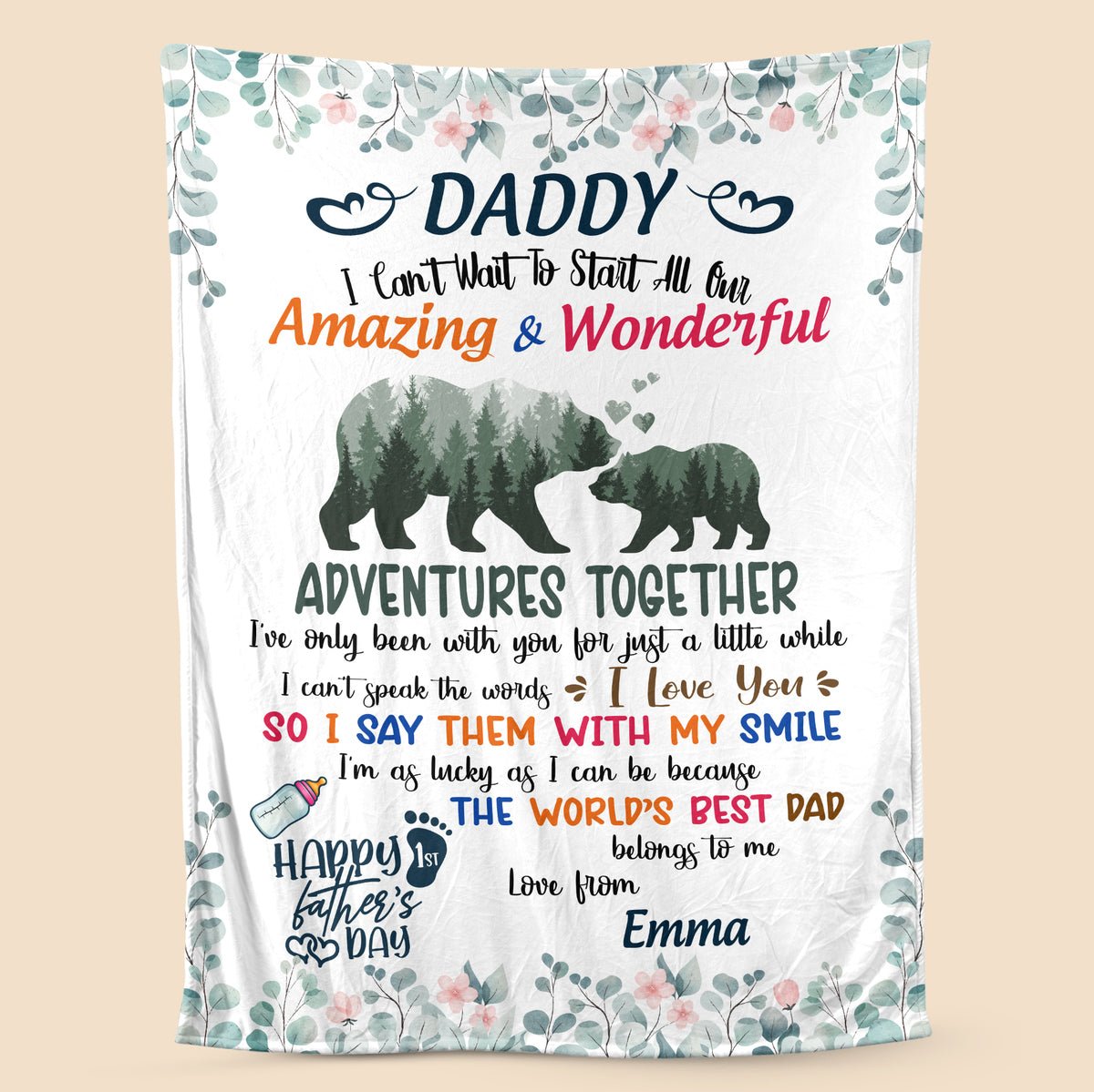 Daddy I Can't Wait - Personalized Blanket - Best Gift For Dad - Giftago