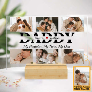 Daddy My Protector My Hero Photo - Personalized Acrylic Plaque - Best Gift For Dad - Giftago