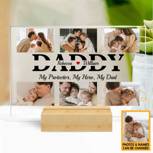 Daddy My Protector My Hero Photo - Personalized Acrylic Plaque - Best Gift For Dad - Giftago