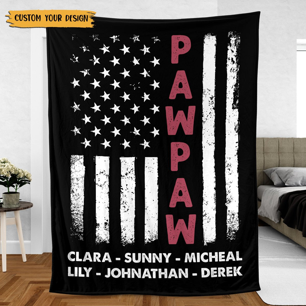 Dad/Grandpa Stars - Personalized Blanket - Best Gift For Father Grandpa - Giftago