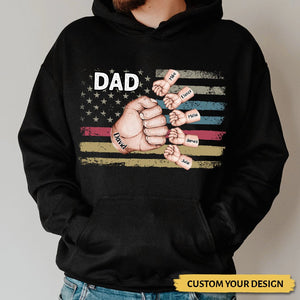 Dad/Grandpa With Kid Hands - Personalized T-Shirt/ Hoodie - Best Gift For Father - Giftago