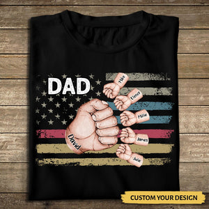 Dad/Grandpa With Kid Hands - Personalized T-Shirt/ Hoodie - Best Gift For Father - Giftago