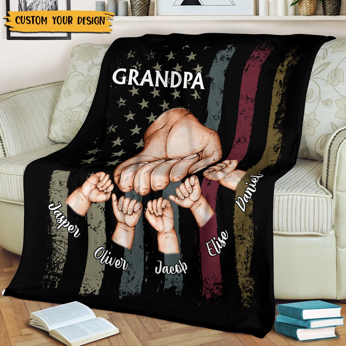 Dad/Grandpa/Papa - Personalized Blanket - Best Gift For Father, Grandpa - Giftago