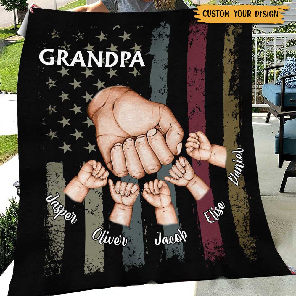 Dad/Grandpa/Papa - Personalized Blanket - Best Gift For Father, Grandpa - Giftago