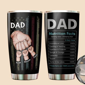 Dad/Papa/Grandpa Fist Bump - Personalized Tumbler - Best Gift For Father, Grandpa - Giftago