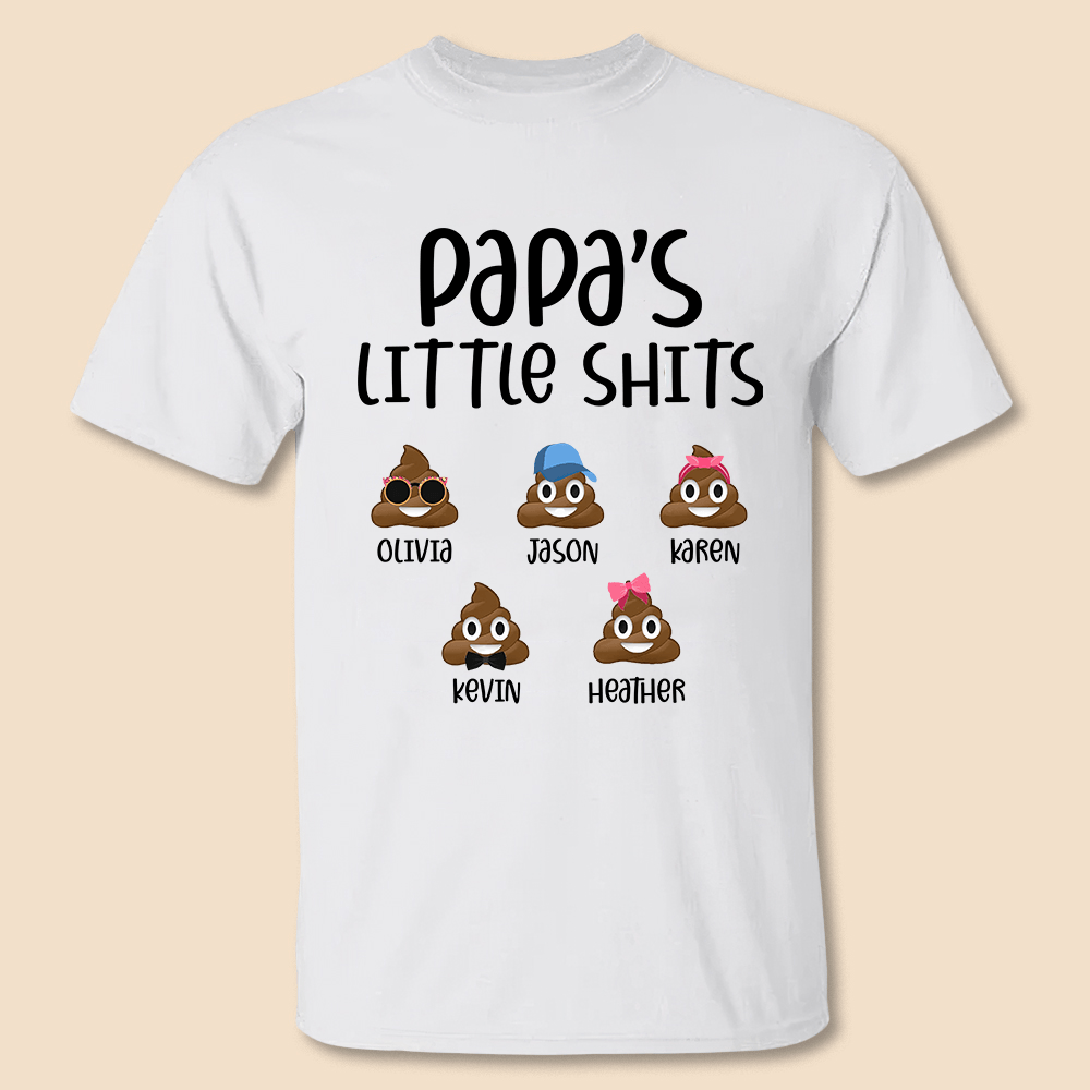 Dad/Papa/Grandpa Little Shits - Personalized T-Shirt/ Hoodie - Best Gift For Father, Grandpa - Giftago