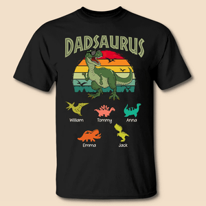 Dadsaurus Dinosaur Family - Personalized T-Shirt/ Hoodie Front - Gift for Dad - Giftago